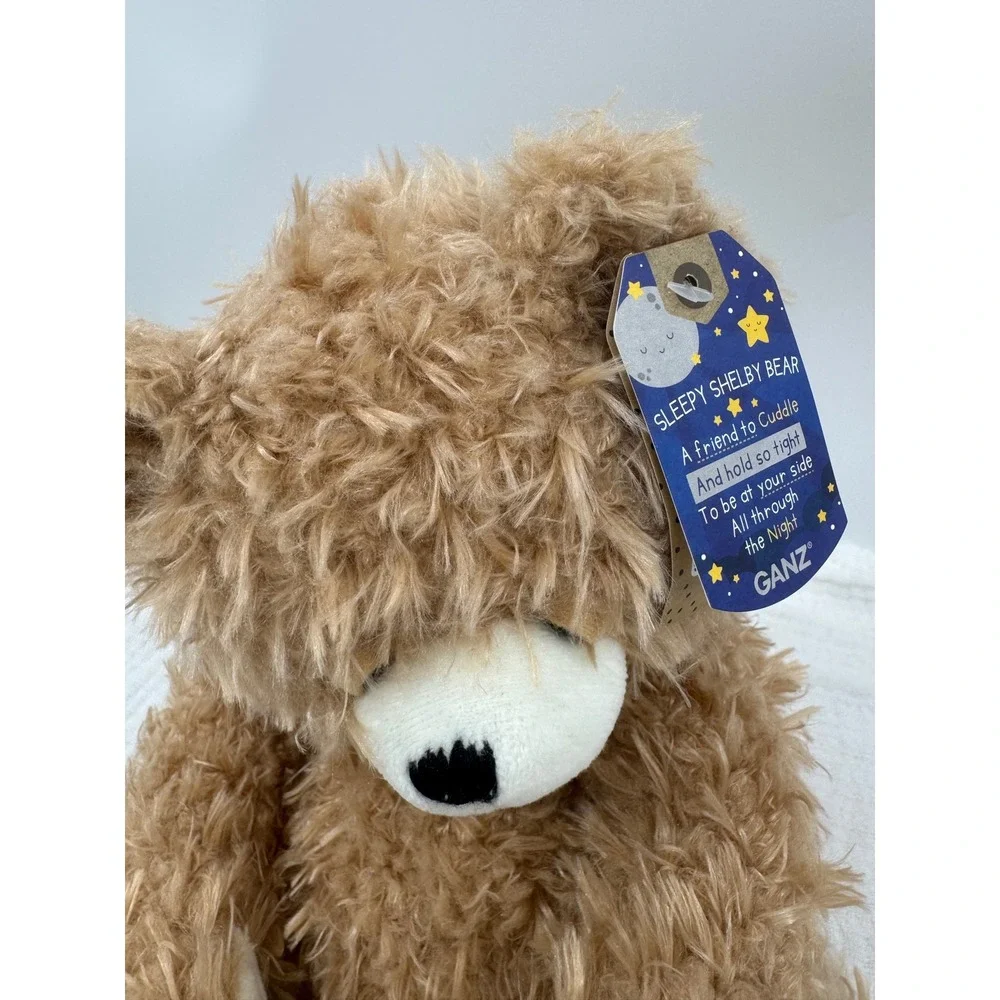Ganz Sleepy Shelby Bear Plush Tan Shaggy Soft Teddy Bear H15267 15 inch Large